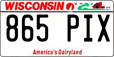 WI license plate 865PIX