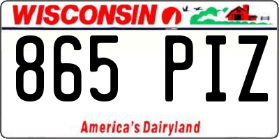 WI license plate 865PIZ