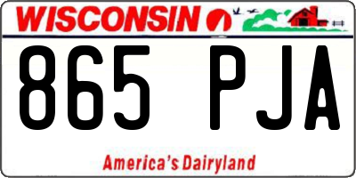 WI license plate 865PJA