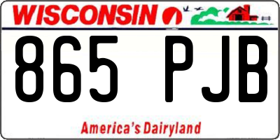 WI license plate 865PJB