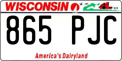 WI license plate 865PJC
