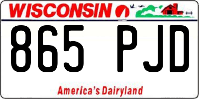 WI license plate 865PJD