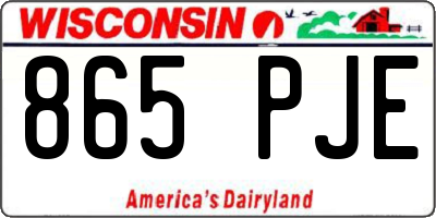 WI license plate 865PJE