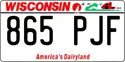 WI license plate 865PJF