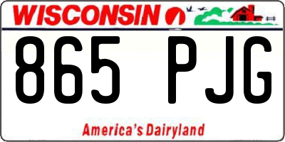 WI license plate 865PJG