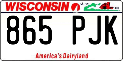 WI license plate 865PJK