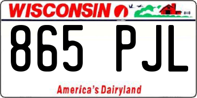 WI license plate 865PJL