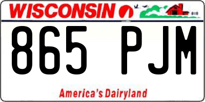 WI license plate 865PJM