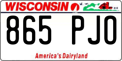 WI license plate 865PJO