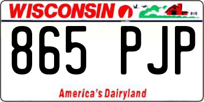 WI license plate 865PJP