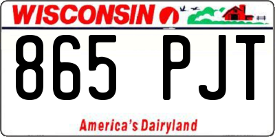 WI license plate 865PJT