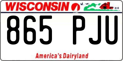 WI license plate 865PJU