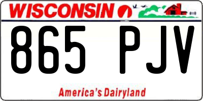 WI license plate 865PJV