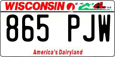 WI license plate 865PJW