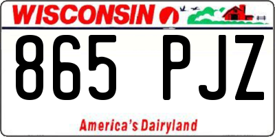 WI license plate 865PJZ
