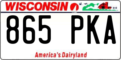 WI license plate 865PKA