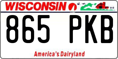 WI license plate 865PKB