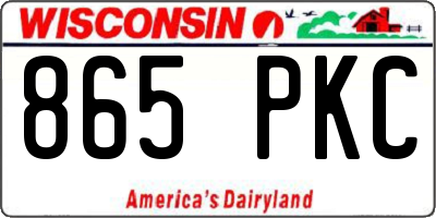 WI license plate 865PKC