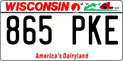 WI license plate 865PKE