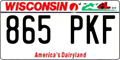 WI license plate 865PKF