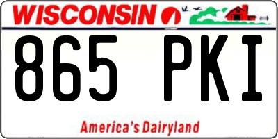 WI license plate 865PKI