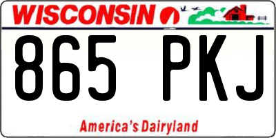 WI license plate 865PKJ