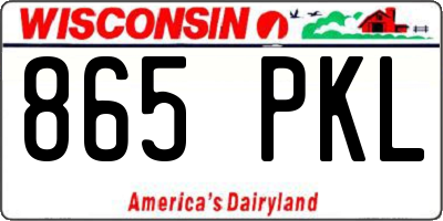 WI license plate 865PKL