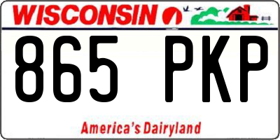 WI license plate 865PKP