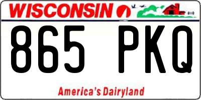 WI license plate 865PKQ