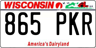 WI license plate 865PKR