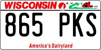 WI license plate 865PKS