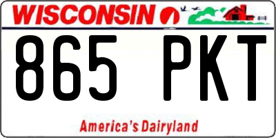 WI license plate 865PKT