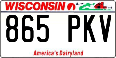 WI license plate 865PKV