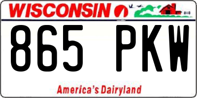 WI license plate 865PKW