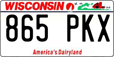 WI license plate 865PKX