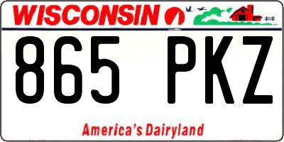 WI license plate 865PKZ