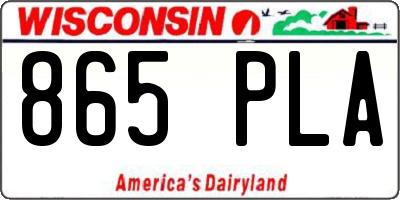 WI license plate 865PLA
