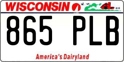 WI license plate 865PLB