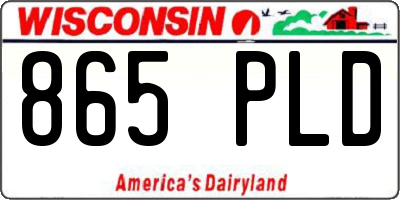 WI license plate 865PLD