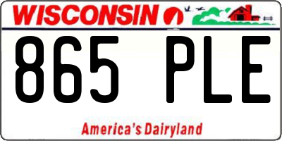 WI license plate 865PLE