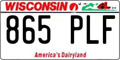 WI license plate 865PLF