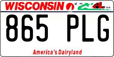 WI license plate 865PLG