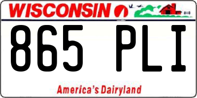 WI license plate 865PLI