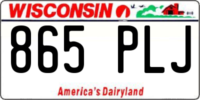 WI license plate 865PLJ