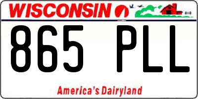 WI license plate 865PLL
