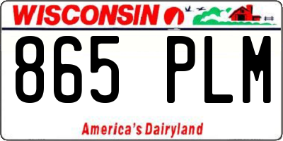 WI license plate 865PLM