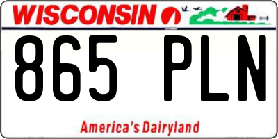 WI license plate 865PLN