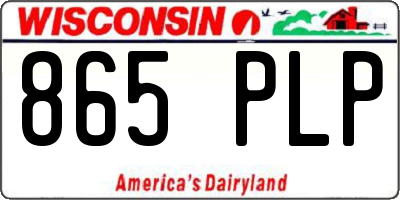 WI license plate 865PLP