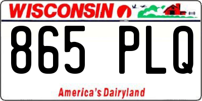 WI license plate 865PLQ