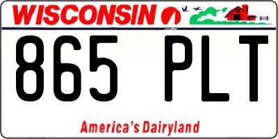WI license plate 865PLT